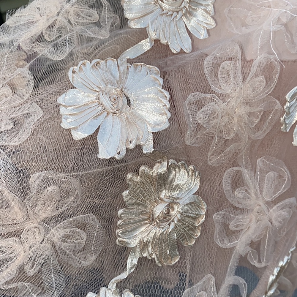 ❌DONATED❌Blush Pink Sweetheart Neckline Floral Mesh Overlay Lined Dress - Picture 12 of 16